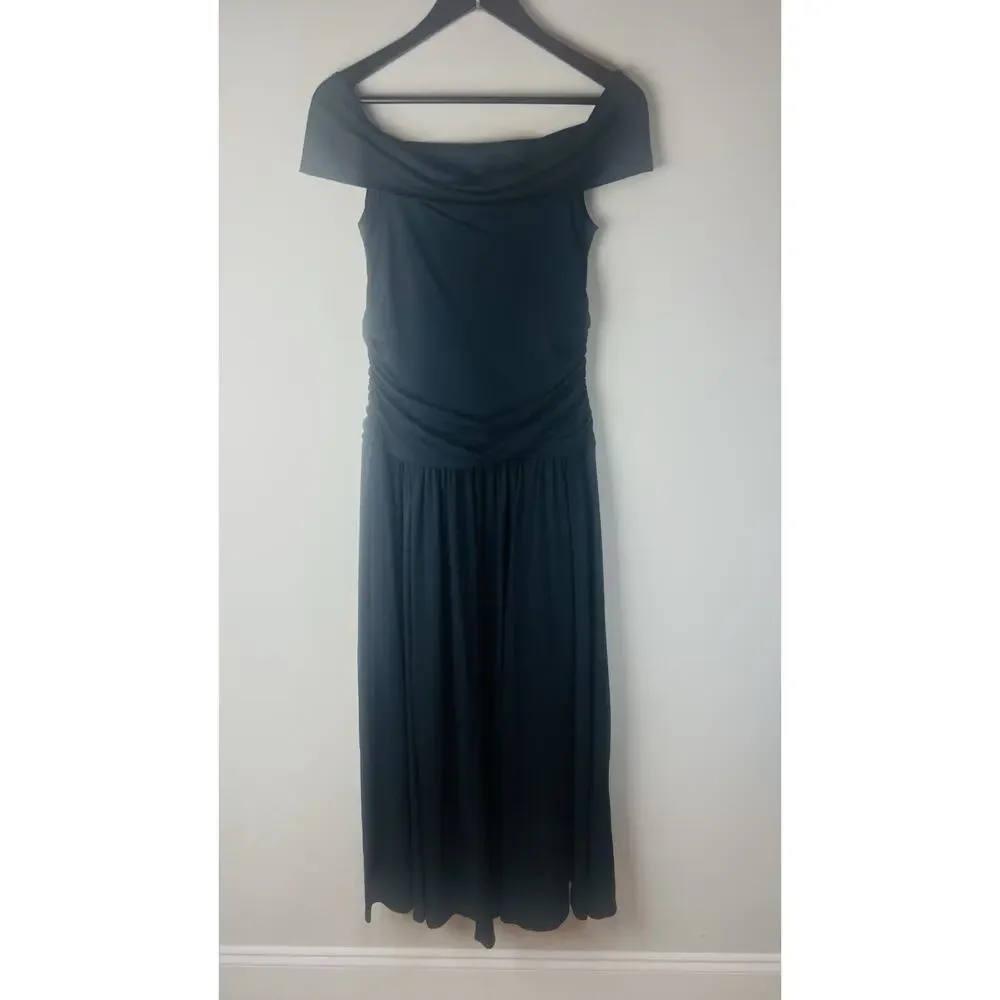 Abercrombie & Fitch Maxi Dress Modal Blend Collection Black Sz LT Tall